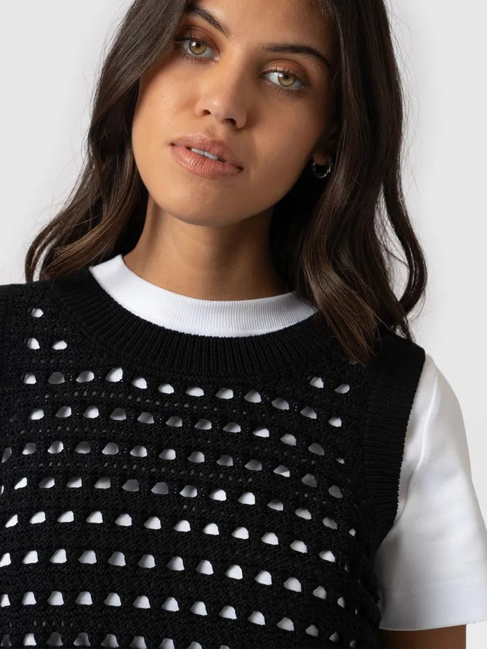 Saint And Sofia Knitwear Women Adler Sleeveless Knit 8211 Black Black