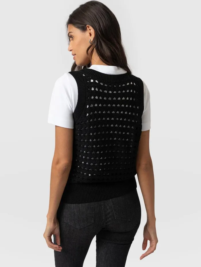 Saint And Sofia Knitwear Women Adler Sleeveless Knit 8211 Black Black