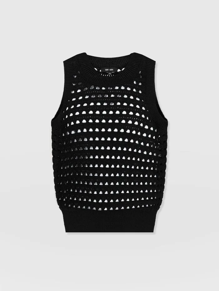 Saint And Sofia Knitwear Women Adler Sleeveless Knit 8211 Black Black