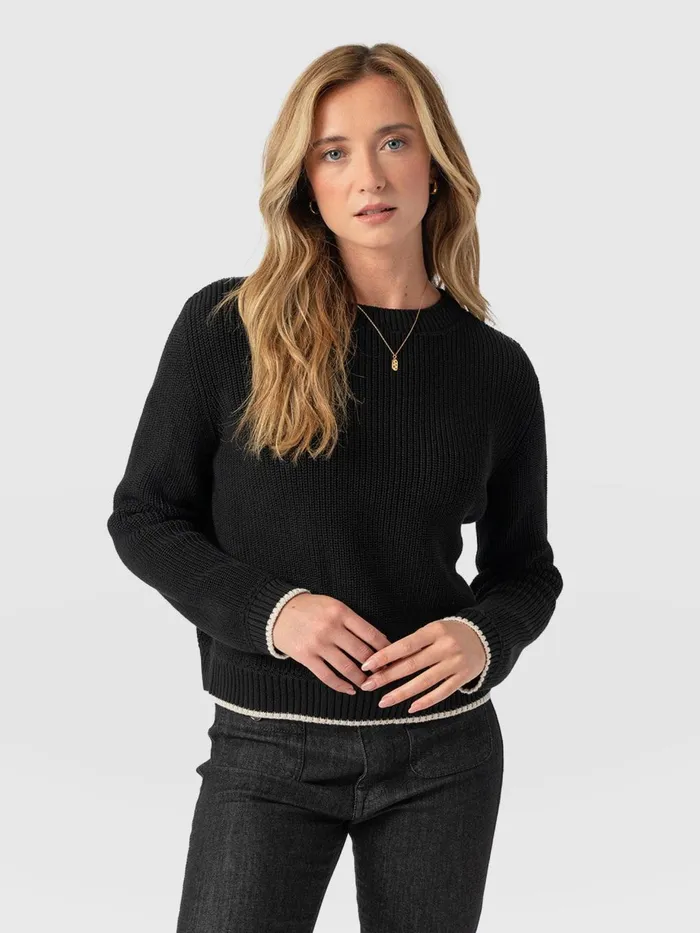Saint And Sofia Knitwear Women Remy Crop Sweater 8211 Black Black