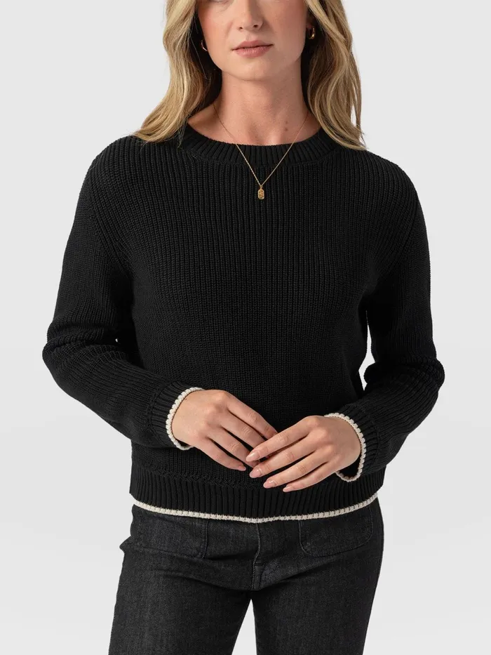 Saint And Sofia Knitwear Women Remy Crop Sweater 8211 Black Black