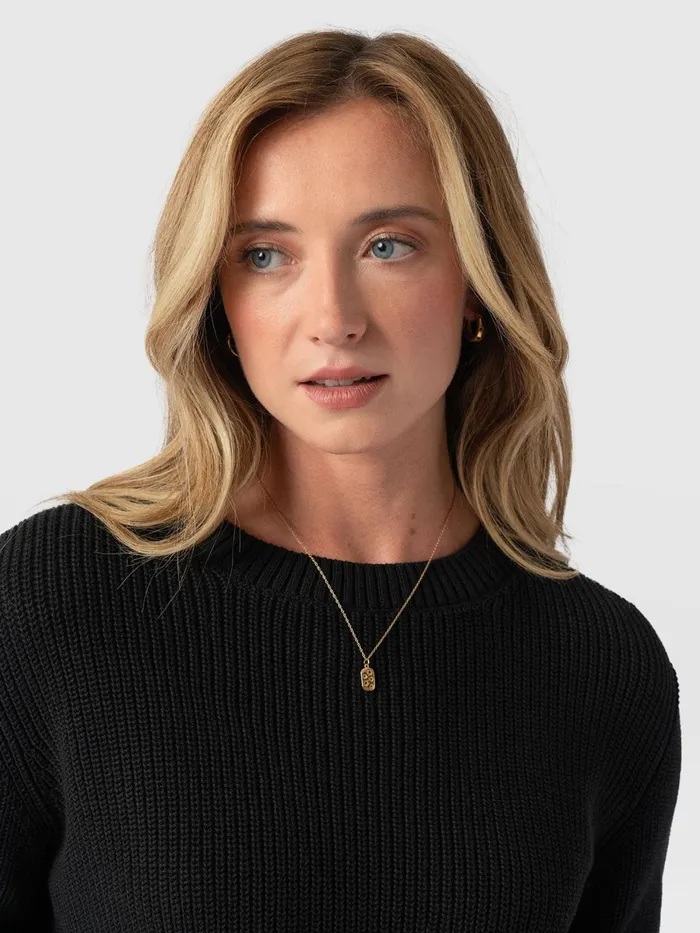 Saint And Sofia Knitwear Women Remy Crop Sweater 8211 Black Black
