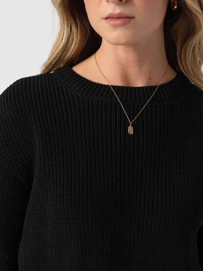 Saint And Sofia Knitwear Women Remy Crop Sweater 8211 Black Black