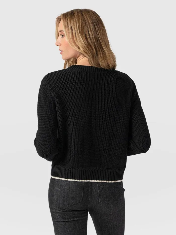 Saint And Sofia Knitwear Women Remy Crop Sweater 8211 Black Black