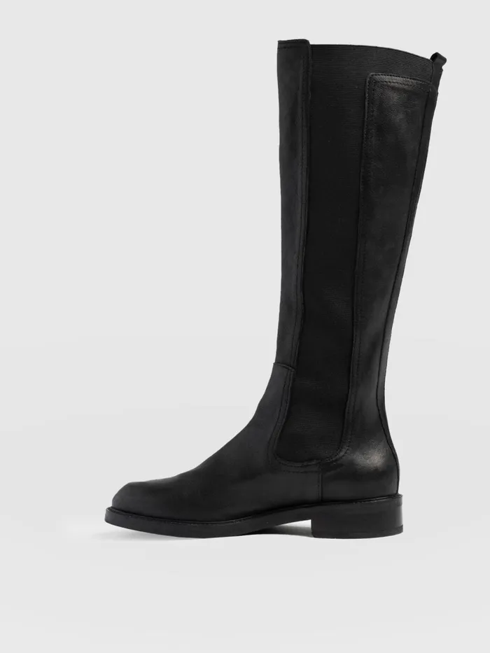 Saint And Sofia Leather Women Evelyn Knee High Boot 8211 Black Black