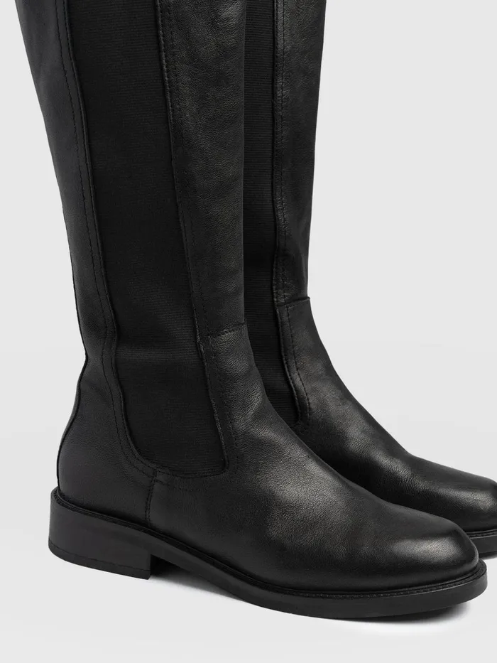 Saint And Sofia Leather Women Evelyn Knee High Boot 8211 Black Black