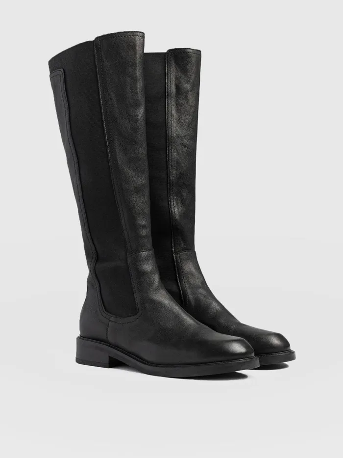 Saint And Sofia Leather Women Evelyn Knee High Boot 8211 Black Black