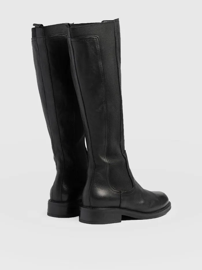 Saint And Sofia Leather Women Evelyn Knee High Boot 8211 Black Black