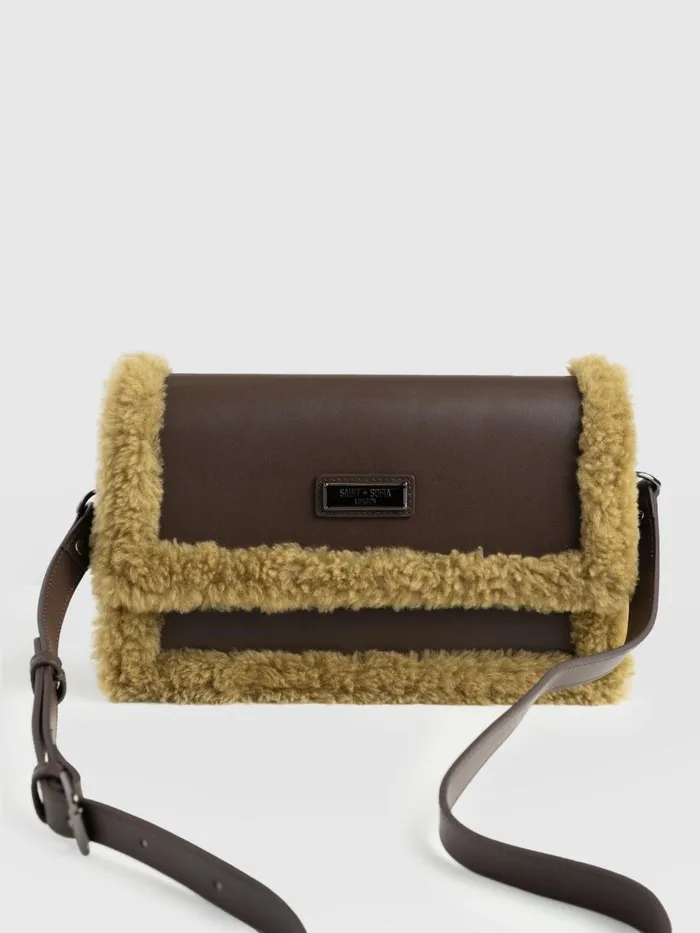 Saint And Sofia Leather Women Rylee Cross Body Bag 8211 BrownKhaki Brownkhaki