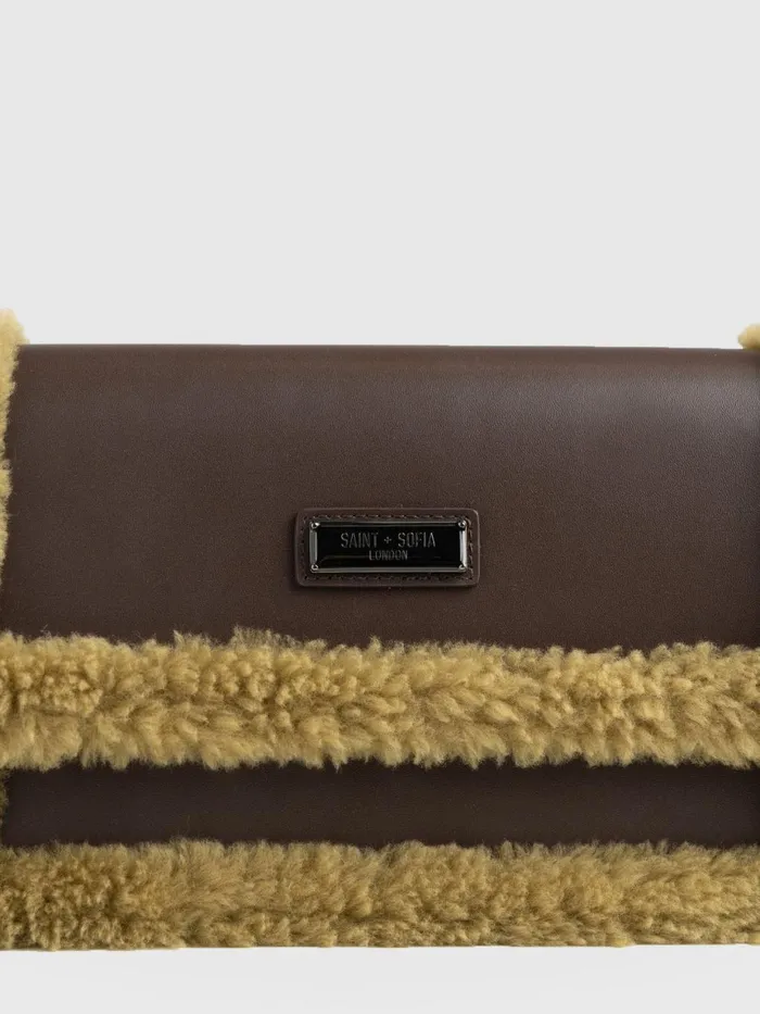 Saint And Sofia Leather Women Rylee Cross Body Bag 8211 BrownKhaki Brownkhaki