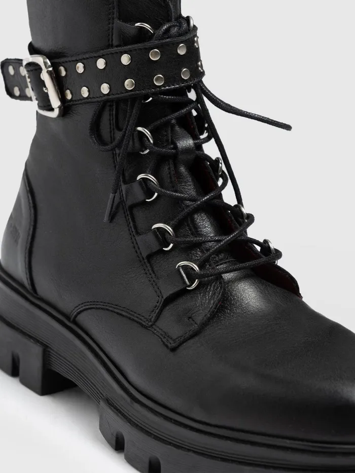 Saint And Sofia Leather Women Southbank Studded Boot 8211 Black Black