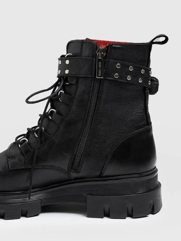 Saint And Sofia Leather Women Southbank Studded Boot 8211 Black Black