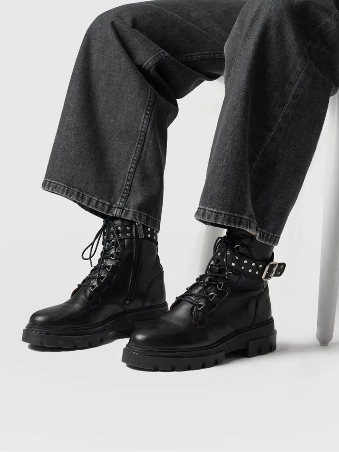 Saint And Sofia Leather Women Southbank Studded Boot 8211 Black Black