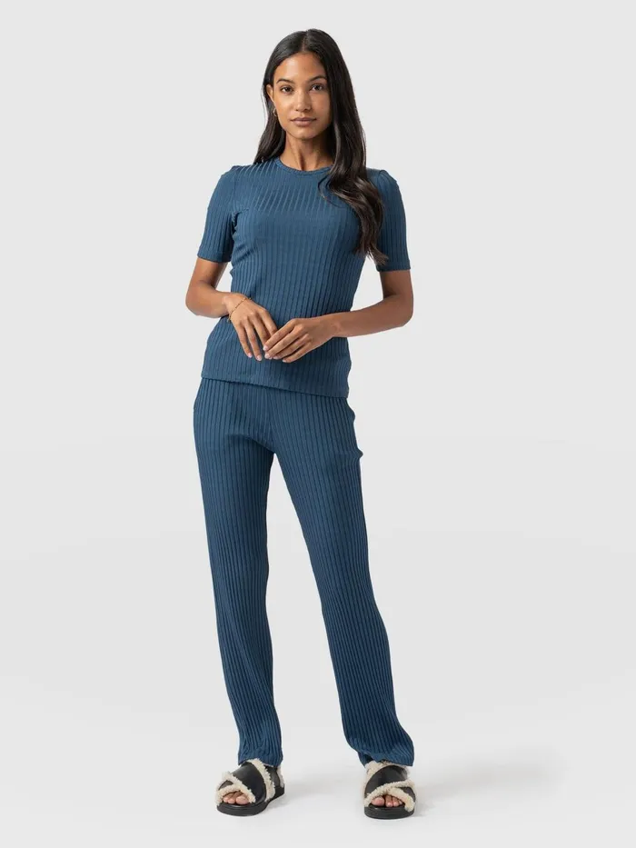 Saint And Sofia Pants Women Apartment Pant 8211 Teal Rib Teal Rib