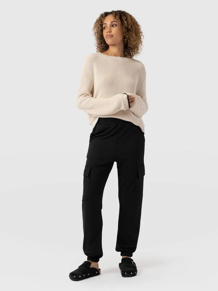 Saint And Sofia Pants Women Cargo Tapered Pant 8211 Black Black