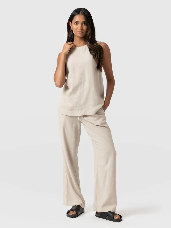 Saint And Sofia Pants Women Corinne Linen Pant 8211 Oatmeal Oatmeal