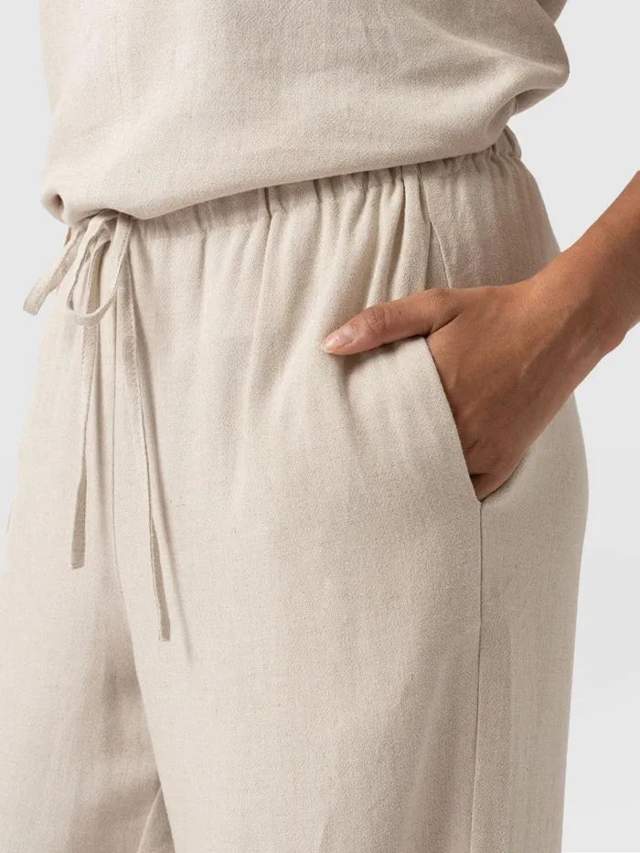 Saint And Sofia Pants Women Corinne Linen Pant 8211 Oatmeal Oatmeal