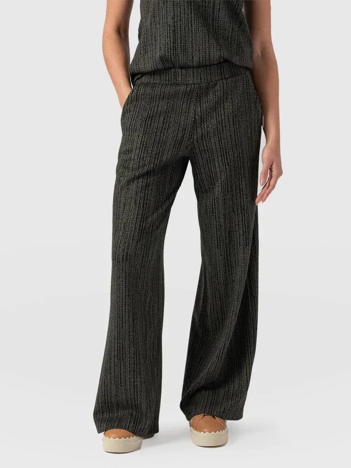 Saint And Sofia Pants Women Keller Wide Leg Pant 8211 Green Texture Green Texture
