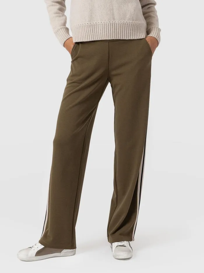 Saint And Sofia Pants Women Runway Pant 8211 Khaki 8211 Cream Stripe Cream Stripe