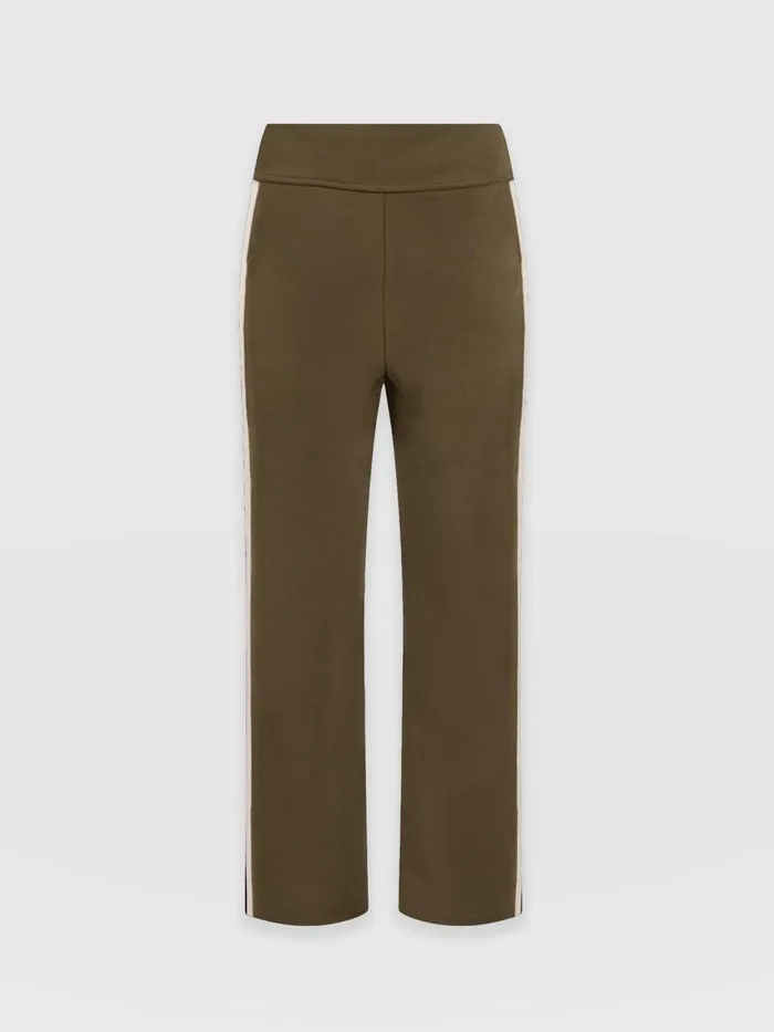 Saint And Sofia Pants Women Runway Pant 8211 Khaki 8211 Cream Stripe Cream Stripe