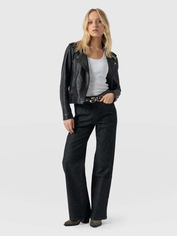 Saint And Sofia Pants Women Wide Leg Jeans 8211 Black Wash Black Wash