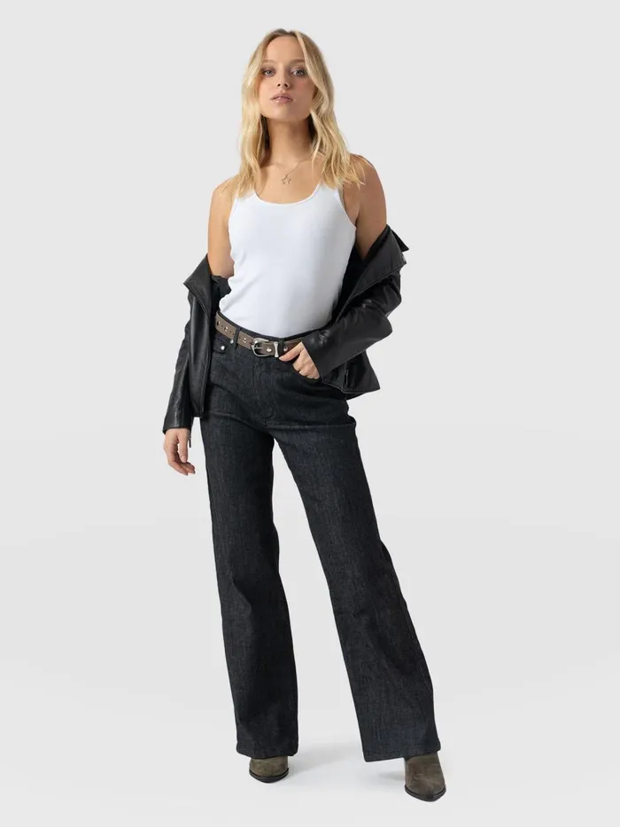 Saint And Sofia Pants Women Wide Leg Jeans 8211 Black Wash Black Wash