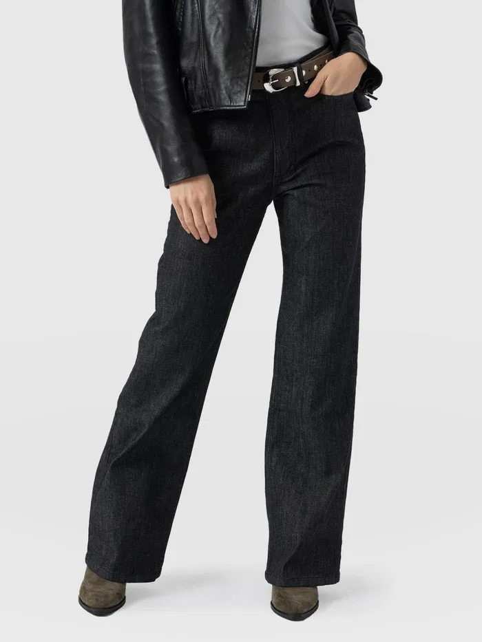 Saint And Sofia Pants Women Wide Leg Jeans 8211 Black Wash Black Wash
