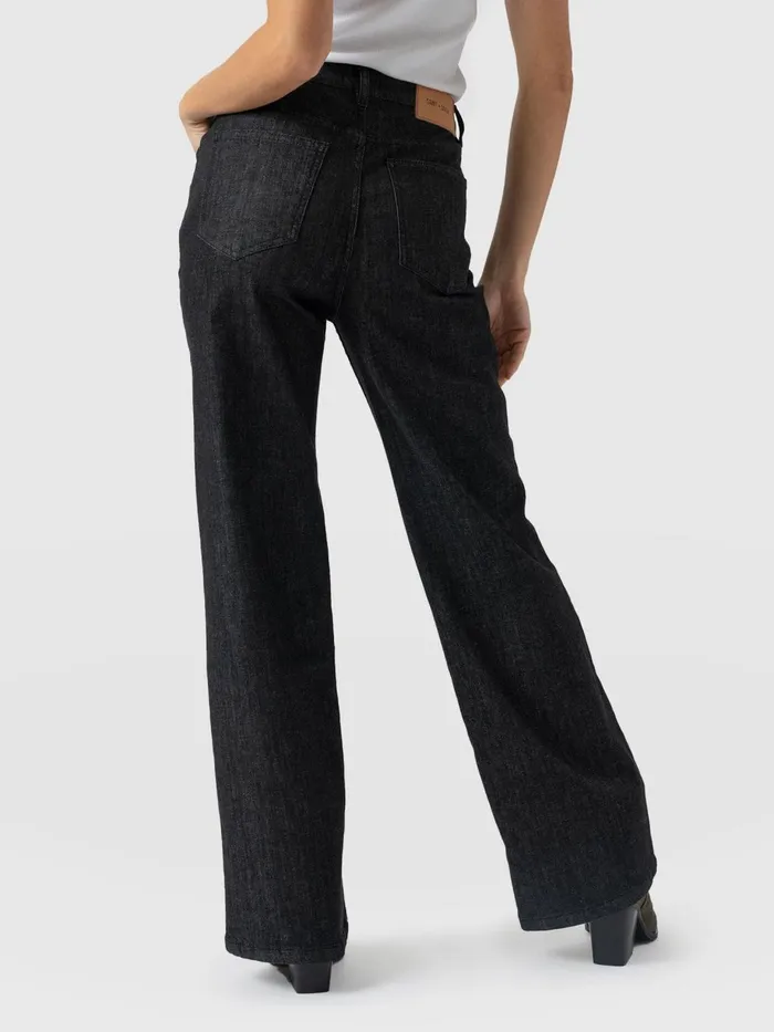 Saint And Sofia Pants Women Wide Leg Jeans 8211 Black Wash Black Wash