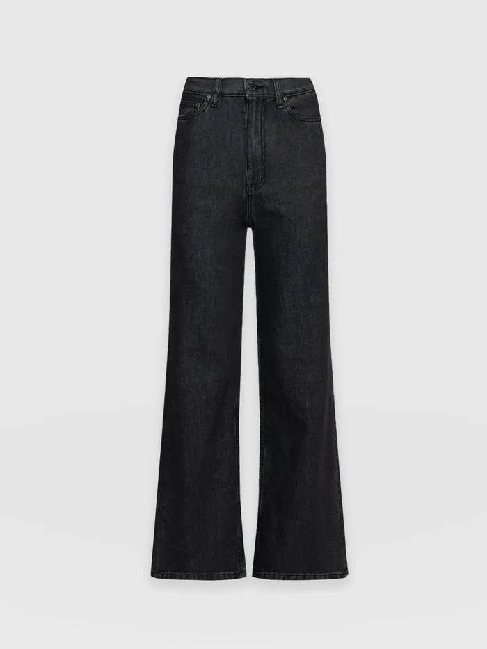 Saint And Sofia Pants Women Wide Leg Jeans 8211 Black Wash Black Wash