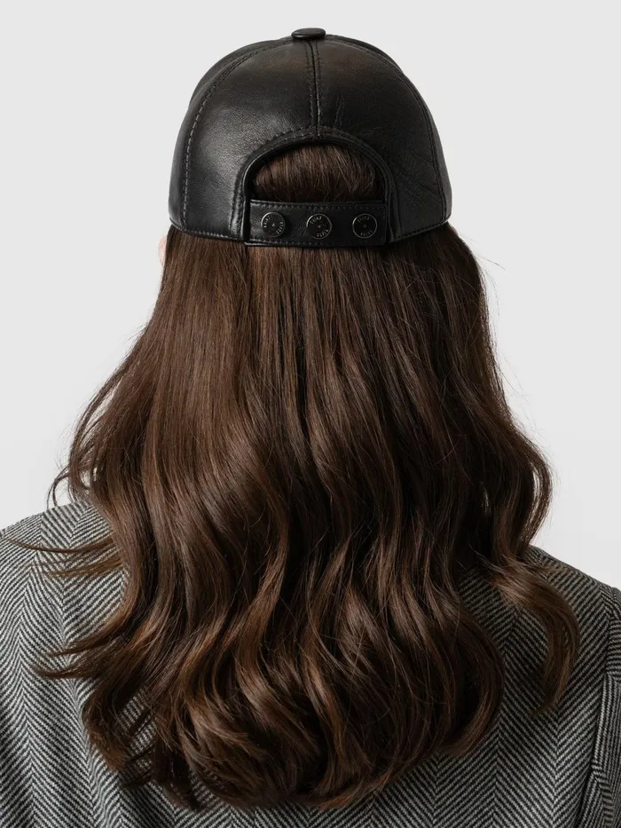 Saint And Sofia Scarves and Hats Women Avalon Leather Baseball Cap 8211 Black Black