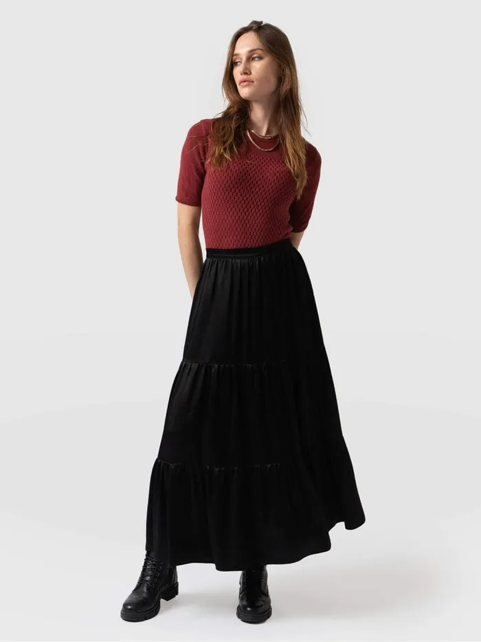 Saint And Sofia Skirts Women Greenwich Skirt 8211 Gloss Black Gloss Black