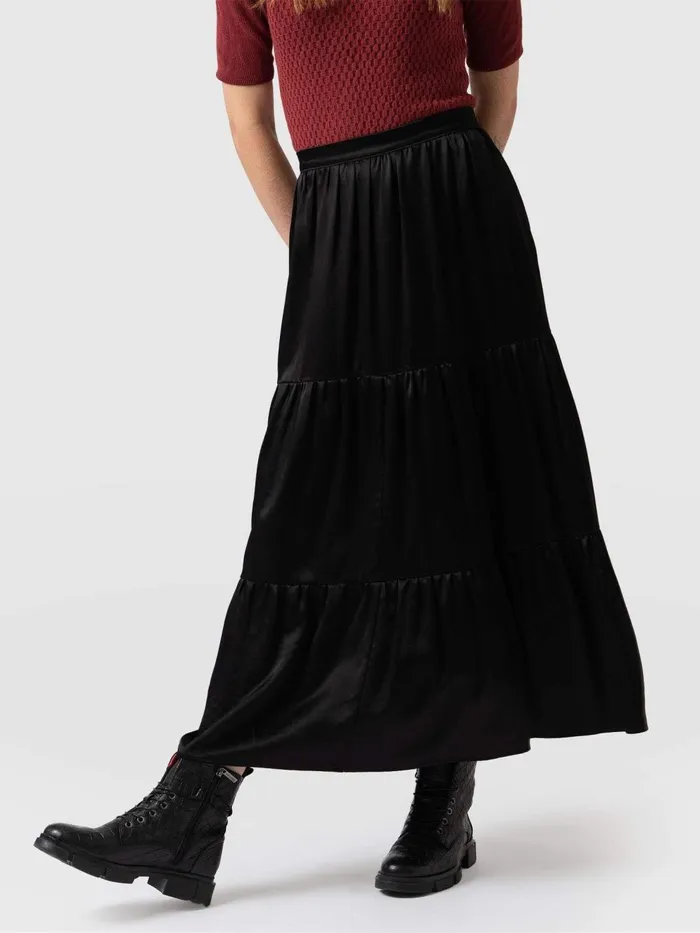 Saint And Sofia Skirts Women Greenwich Skirt 8211 Gloss Black Gloss Black