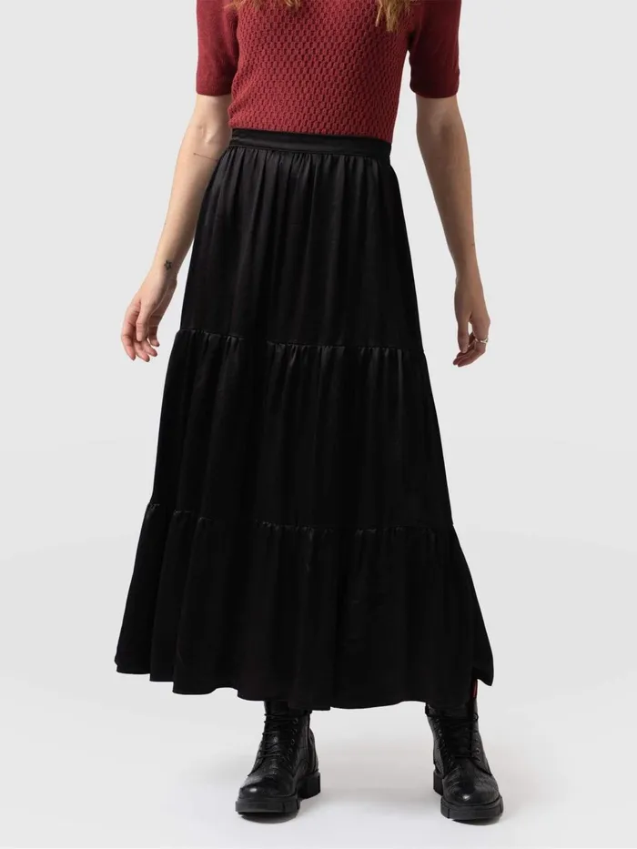 Saint And Sofia Skirts Women Greenwich Skirt 8211 Gloss Black Gloss Black