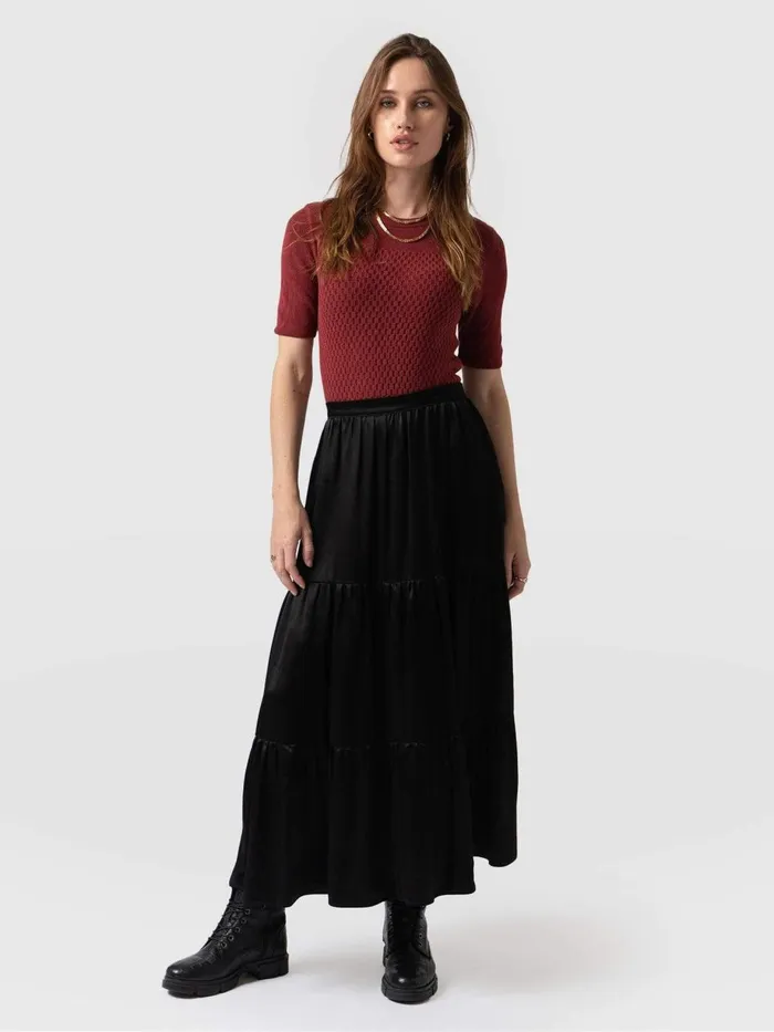 Saint And Sofia Skirts Women Greenwich Skirt 8211 Gloss Black Gloss Black