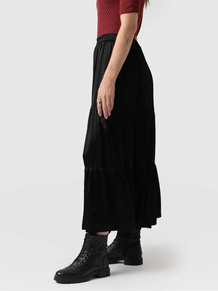 Saint And Sofia Skirts Women Greenwich Skirt 8211 Gloss Black Gloss Black