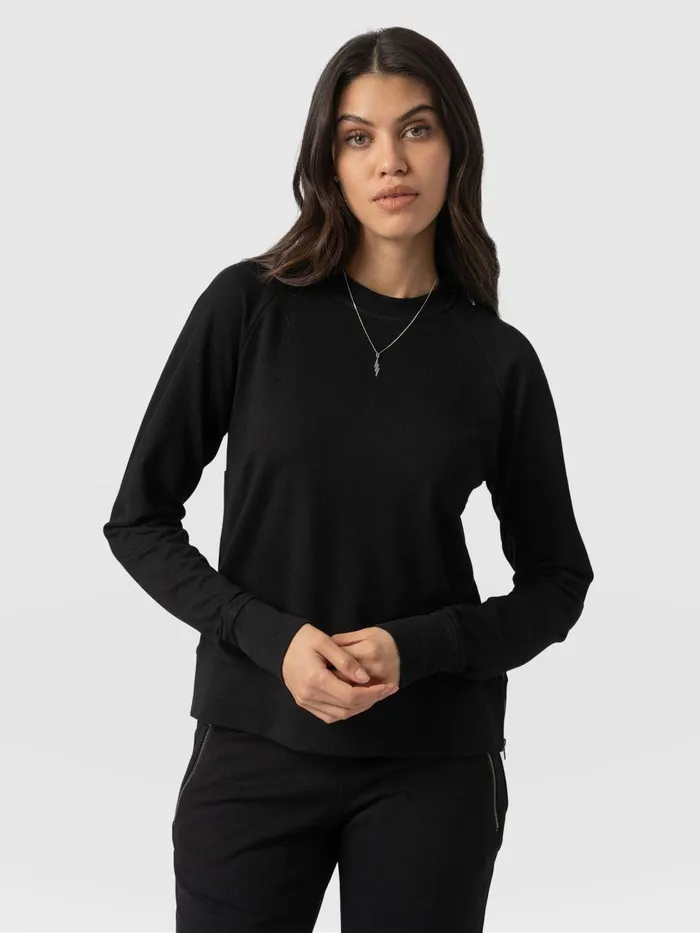 Saint And Sofia Sweaters Women Morgan Zip Sweater 8211 Black Black