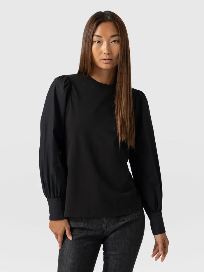 Saint And Sofia TShirts and Tanks Women Eva Mock Shirt 8211 Black Black