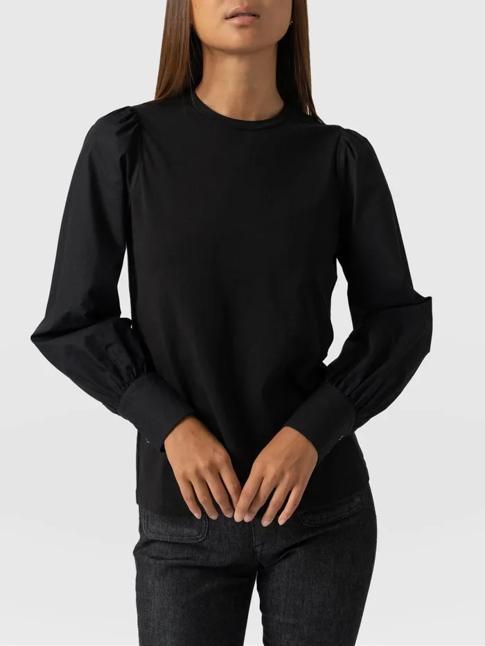 Saint And Sofia TShirts and Tanks Women Eva Mock Shirt 8211 Black Black
