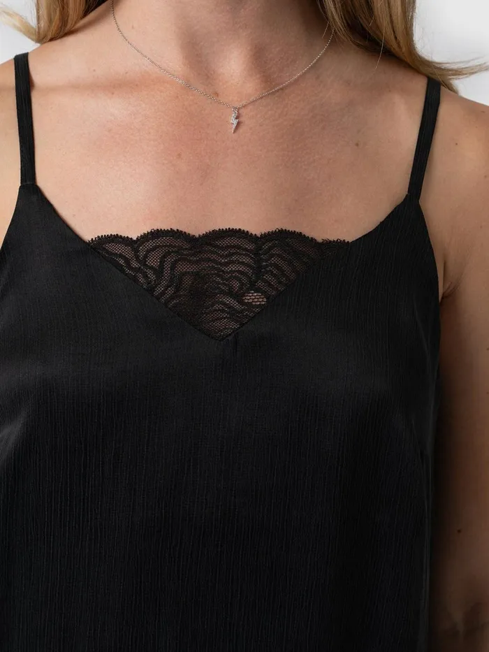 Saint And Sofia TShirts and Tanks Women Mia Lace Cami 8211 Black Black