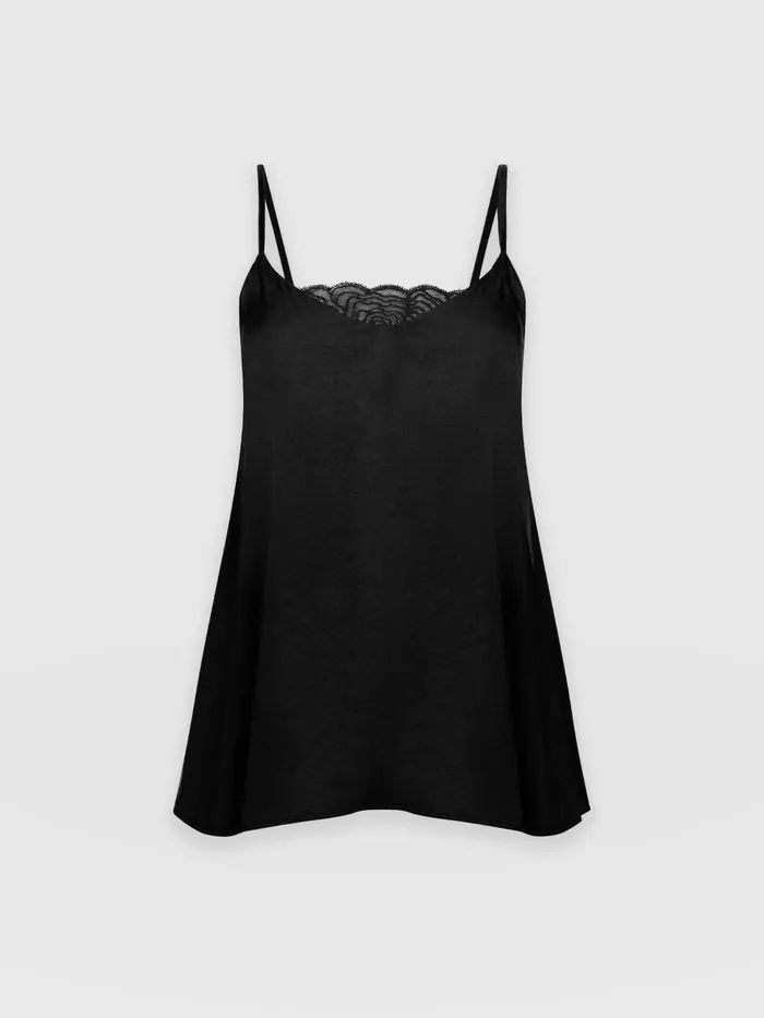 Saint And Sofia TShirts and Tanks Women Mia Lace Cami 8211 Black Black