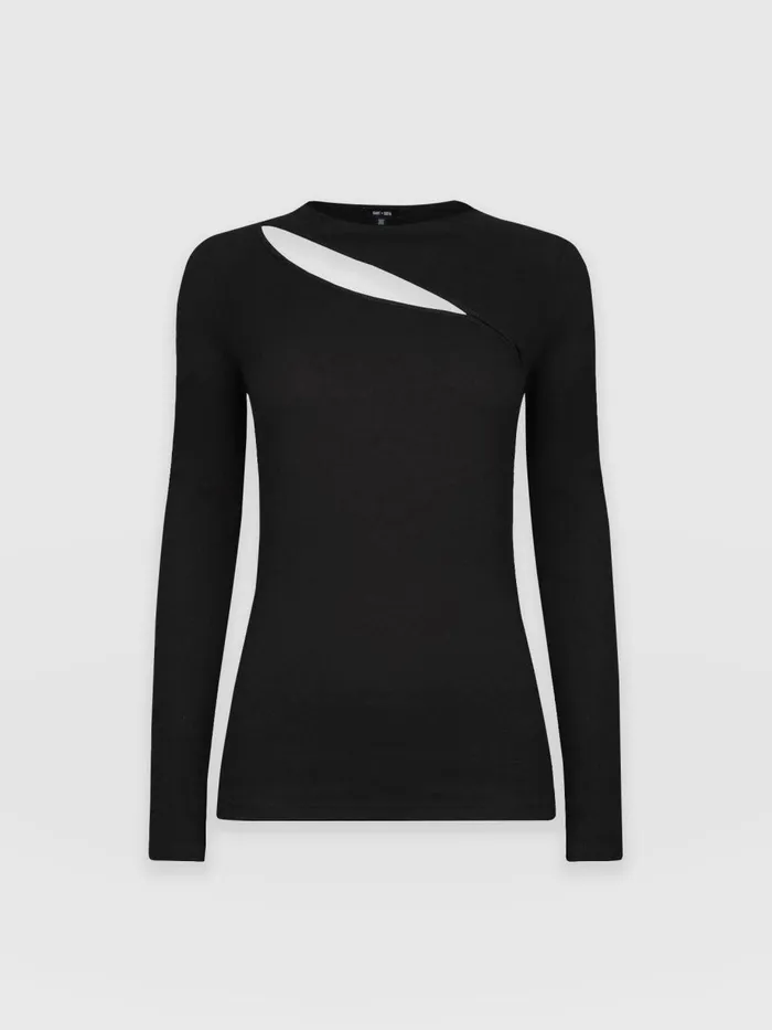 Saint And Sofia TShirts and Tanks Women Reveal Tee Long Sleeve 8211 Black Black