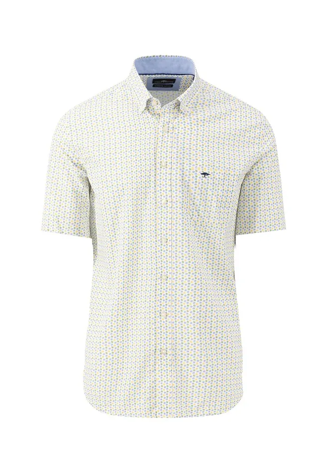 Sale Men FYNCHHATTON Dotted Short sleeved Shirt Made Of Pure Cotton Dusty Lavenderleaf Greenorient Redsummer Breeze Sale Men FYNCHHATTON Dotted Short sleeved Shirt Made Of Pure Cotton Dusty Lavenderleaf Greenorient Redsummer Breeze