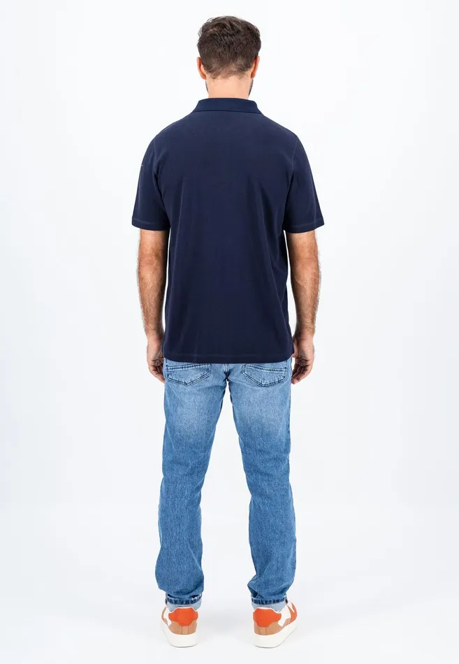 Sale Men FYNCHHATTON Polo Shirt Made Of Cotton Mix With A Logo Detail Rustnavy