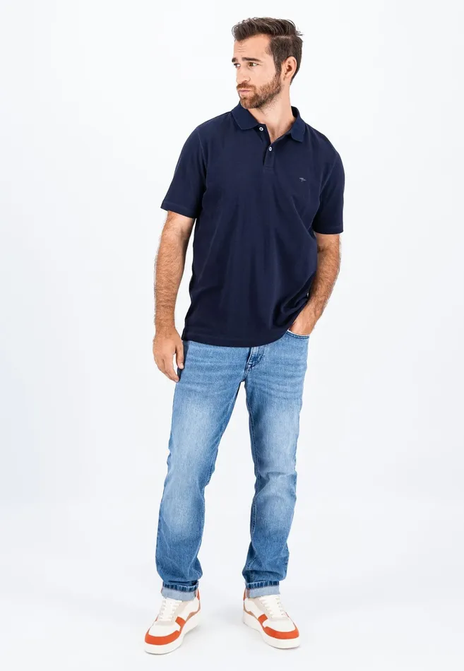 Sale Men FYNCHHATTON Polo Shirt Made Of Cotton Mix With A Logo Detail Rustnavy