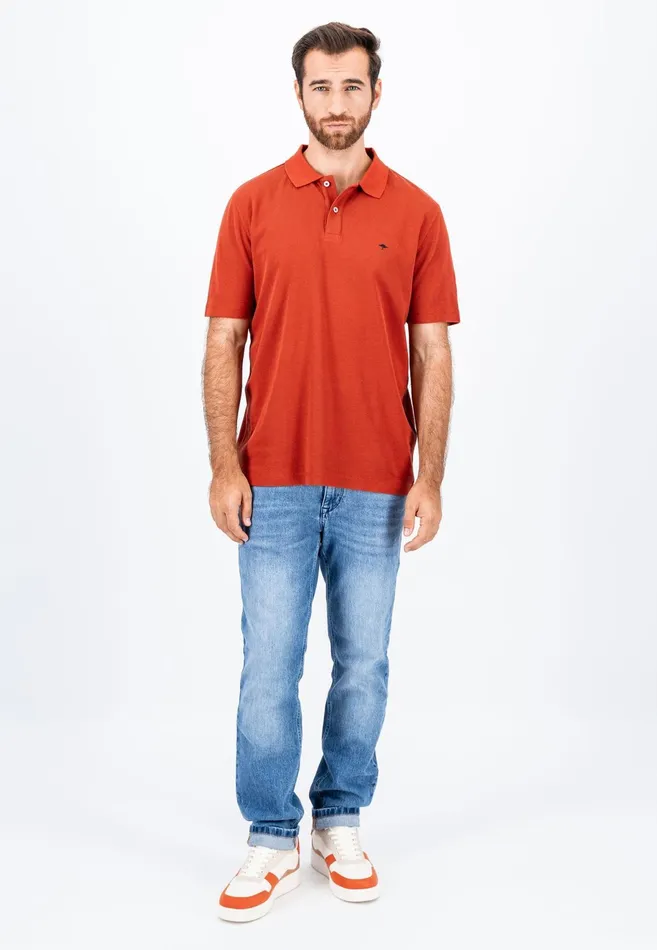 Sale Men FYNCHHATTON Polo Shirt Made Of Cotton Mix With A Logo Detail Rustnavy