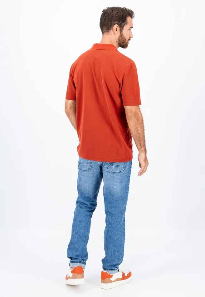 Sale Men FYNCHHATTON Polo Shirt Made Of Cotton Mix With A Logo Detail Rustnavy