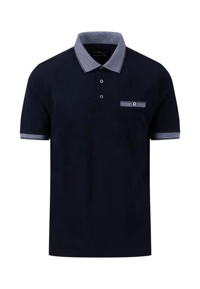 Sale Men FYNCHHATTON Polo Shirt With Contrast Details Navysummer Breeze