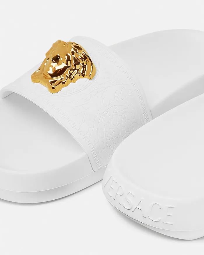 Sandals Women Versace Palazzo Slides White