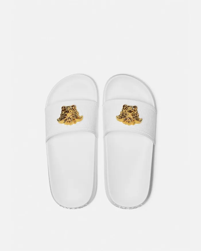 Sandals Women Versace Palazzo Slides White