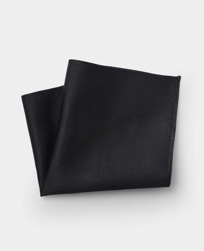 Savile Row Company Black Silk Twill Pocket Square Black Men Pocket Squares